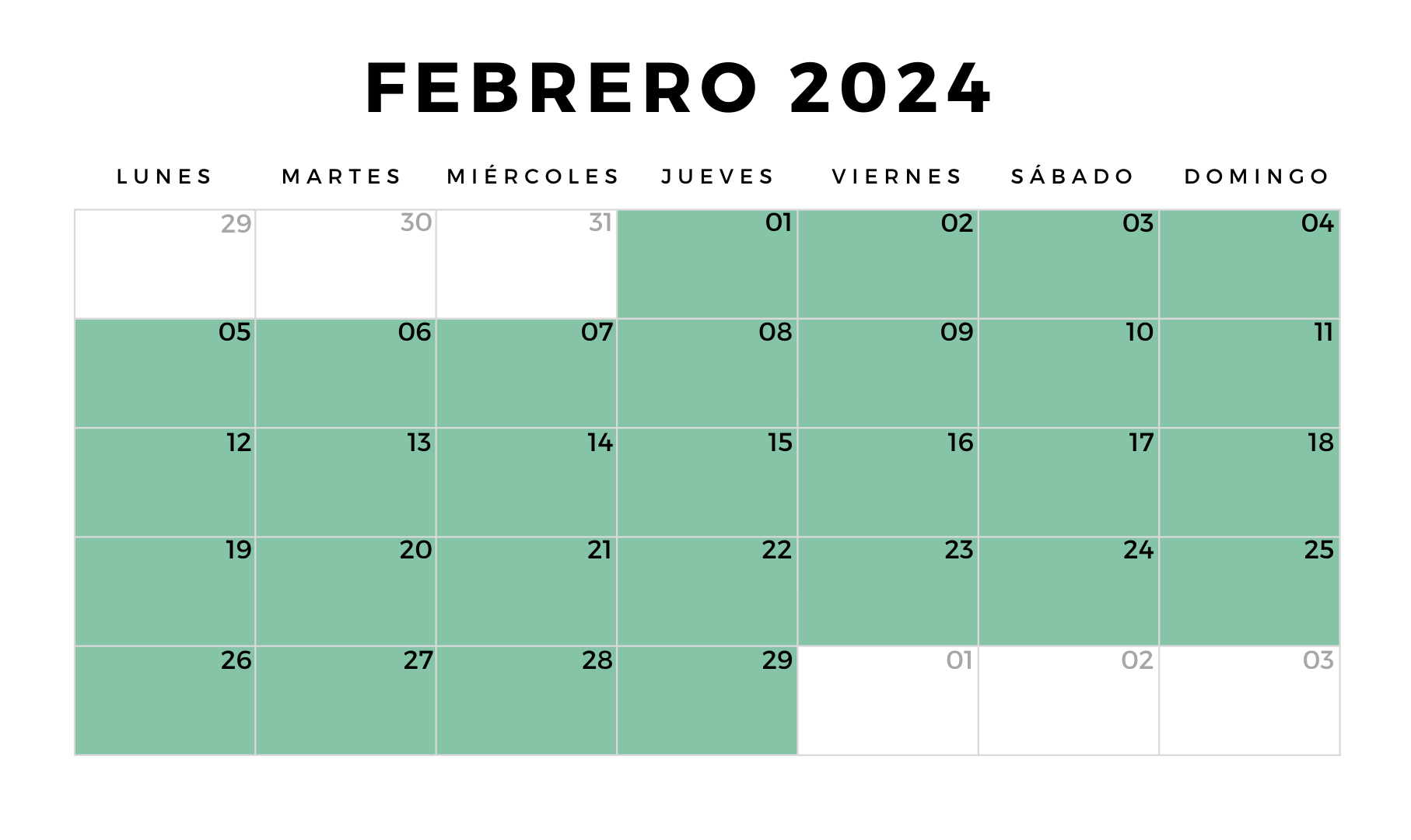 Calendario 2023 Enero a Diciembre con semanas Minimalista Imprimible (17)