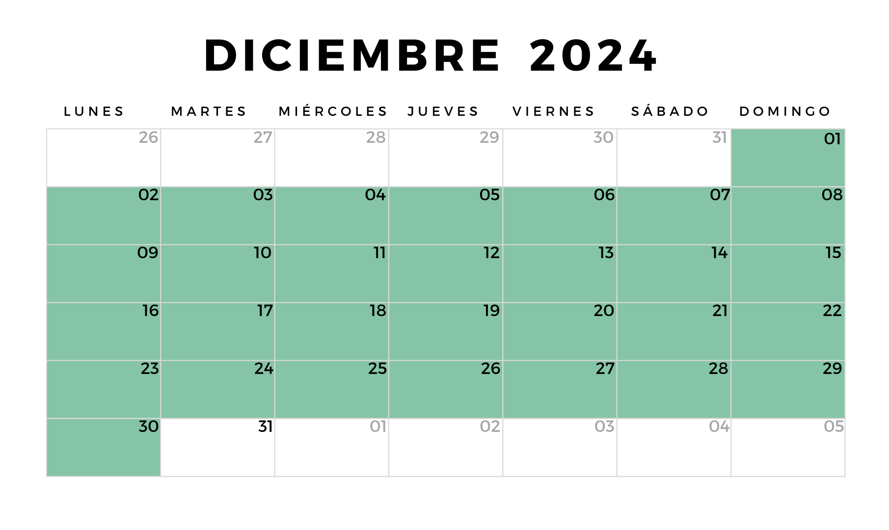 Calendario 2023 Enero a Diciembre con semanas Minimalista Imprimible (20)